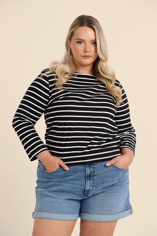 Curve Striped Cotton Top