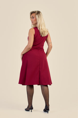 Curve Square Neck Flared Scuba Skater Dress