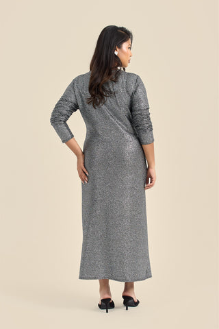 Plus Size Plunge Ruched Side Midaxi Dress