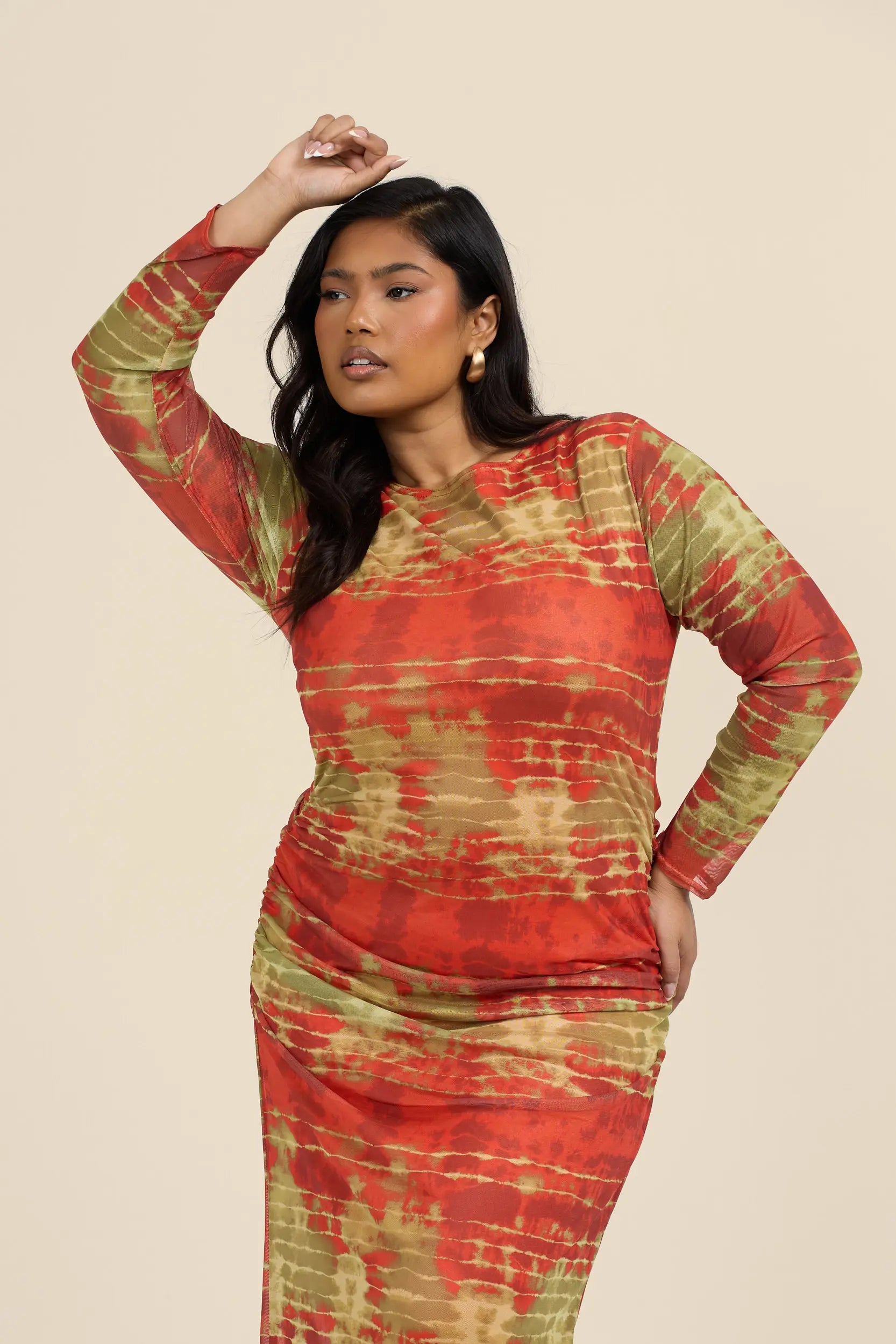 tie dye mesh midi dress Fashion Nova