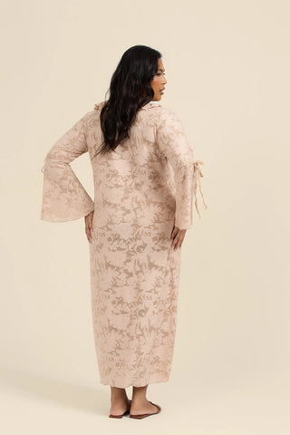 Curve Burn Out Floral Ruffle Midaxi Dress