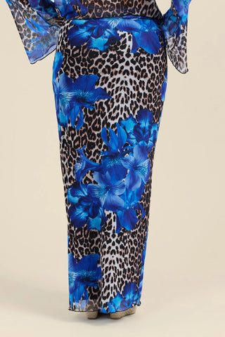 Curve Leopard And Floral Maxi Skirt