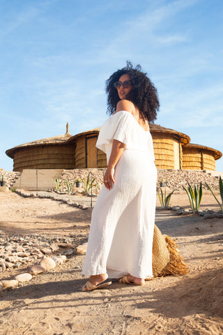 Curve Textured Bardot Resort Maxi Dress