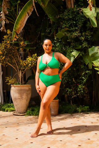 Curve Crinkle Trim Detail Bikini Set