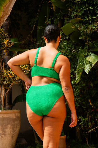 Curve Crinkle Trim Detail Bikini Set