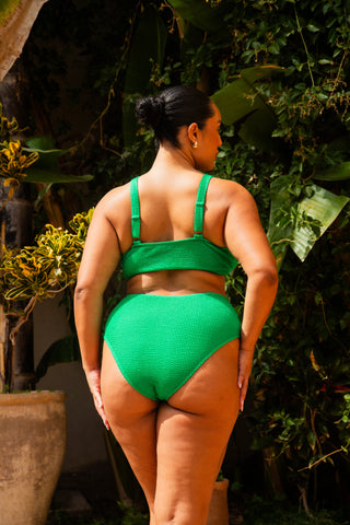 Curve Crinkle Trim Detail Bikini Set