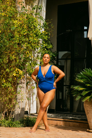 Curve Twist Front Crinkle Sculpting Swimsuit