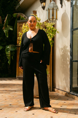 Curve Wide Leg Crochet Resort Trouser