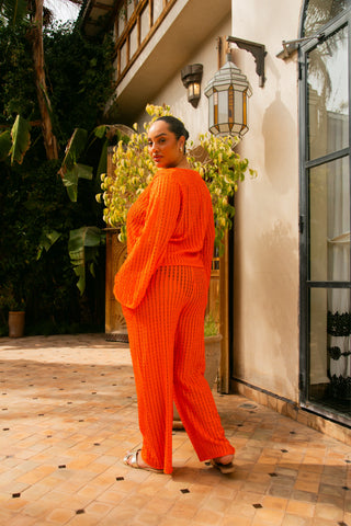 Curve Wide Leg Crochet Resort Trouser