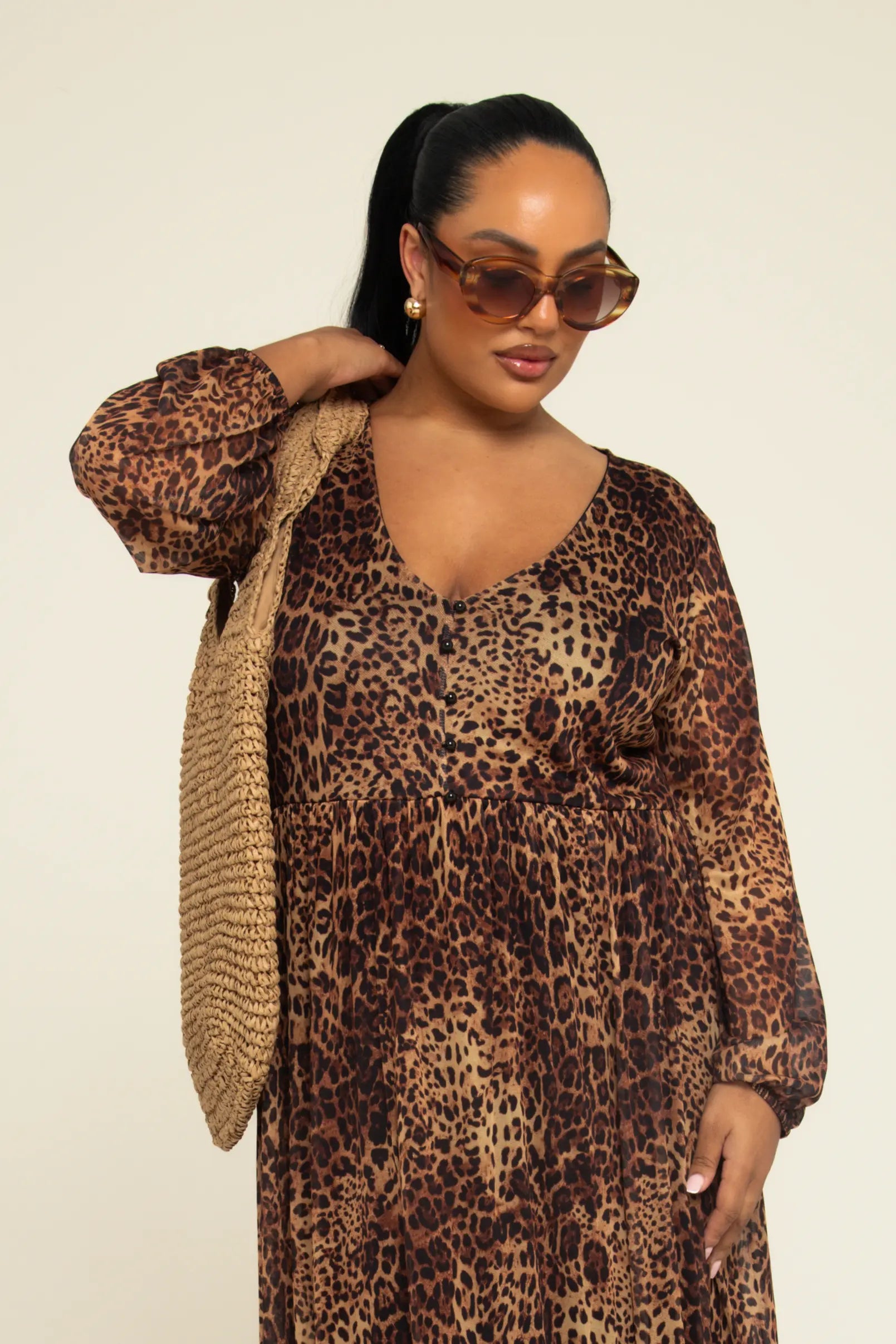 Curve Leopard Print Midaxi Smock Dress – Fashion//SZN
