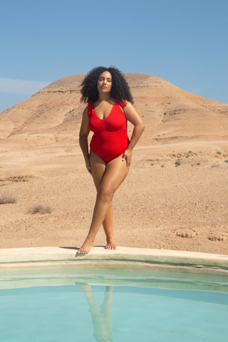 Curve Sculpted Crinkle Tie Strap Swimsuit