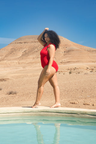 Curve Sculpted Crinkle Tie Strap Swimsuit