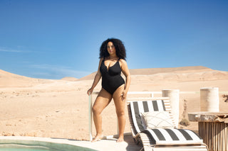 Curve Trim Detail Sculpting Crinkle Swimsuit